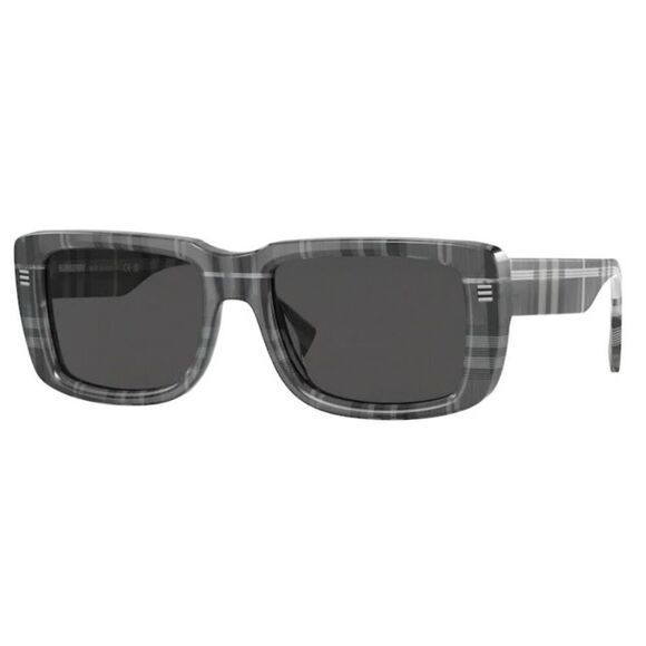 BURBERRY LONDON Men’s Sunglasses Jarvis Charcoal Check Gray Grey 4376-U 55[]19 1 - Picture 1 of 10